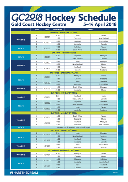 Hockey Schedule